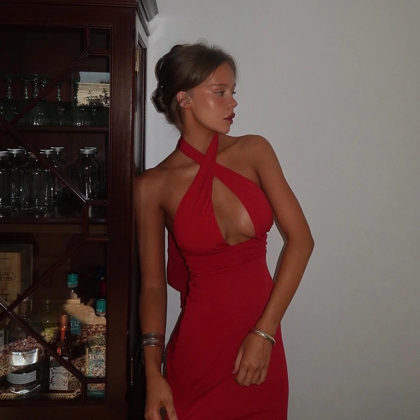 Sugary Conversation Halter Mini Dress - Image 2