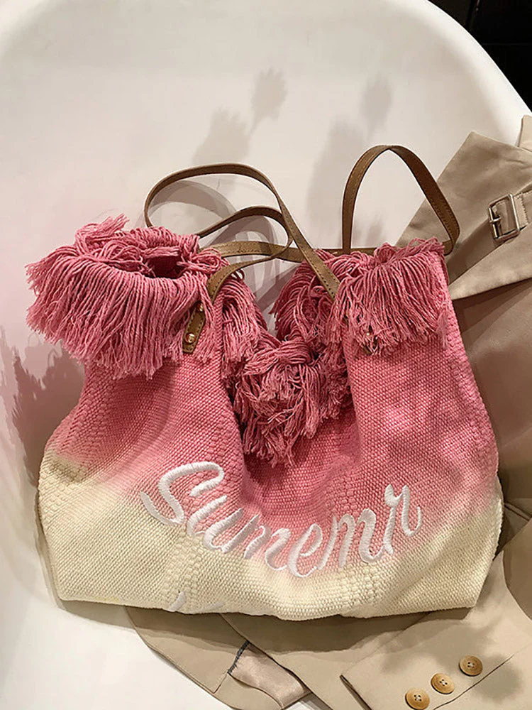 Summer Vibe Tassel Tote Bag - Image 19