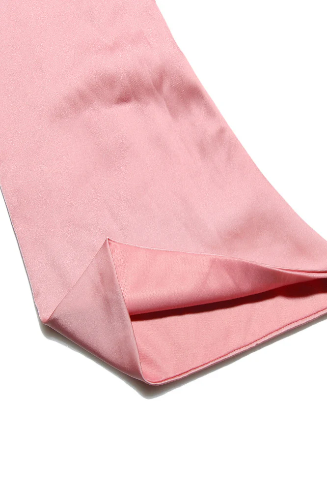 Swan Backless Halter Draped Satin Mini Dress - Pink - Image 11