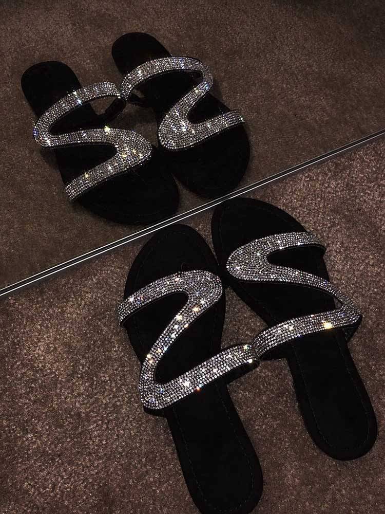 Hot Drill Sequined Slipper - Image 2