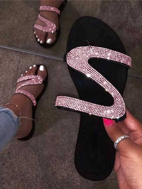 Hot Drill Sequined Slipper - Image 3