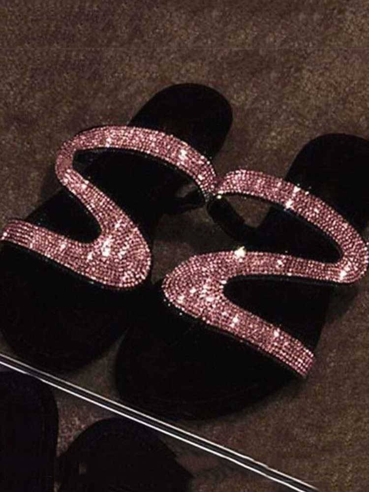 Hot Drill Sequined Slipper - Image 4