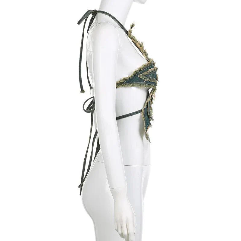 Tangible Existence Denim Raw Star Halter Top - Image 7