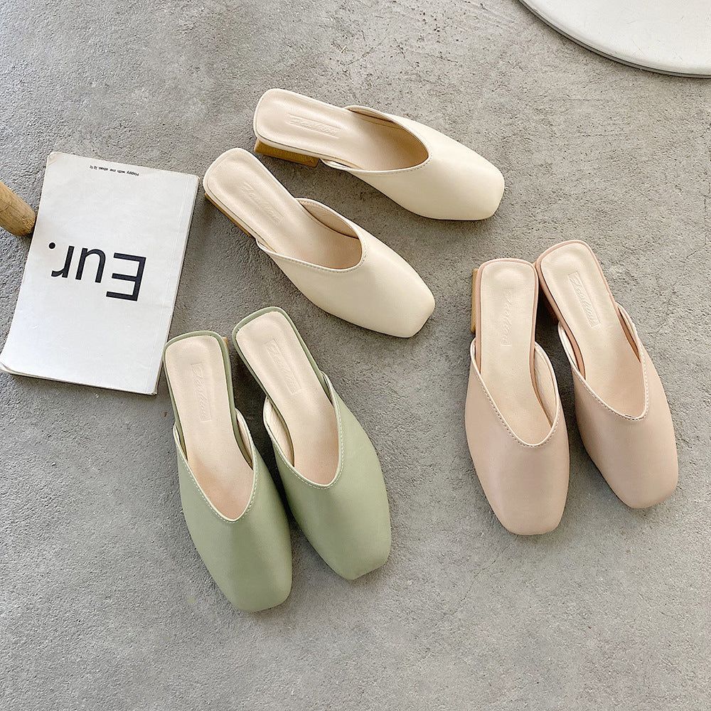 Tavi Square Toe Wooden Heel Slippers - Image 10