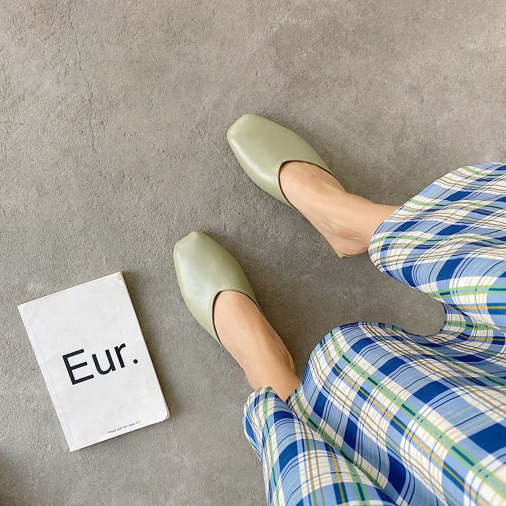 Tavi Square Toe Wooden Heel Slippers - Image 2