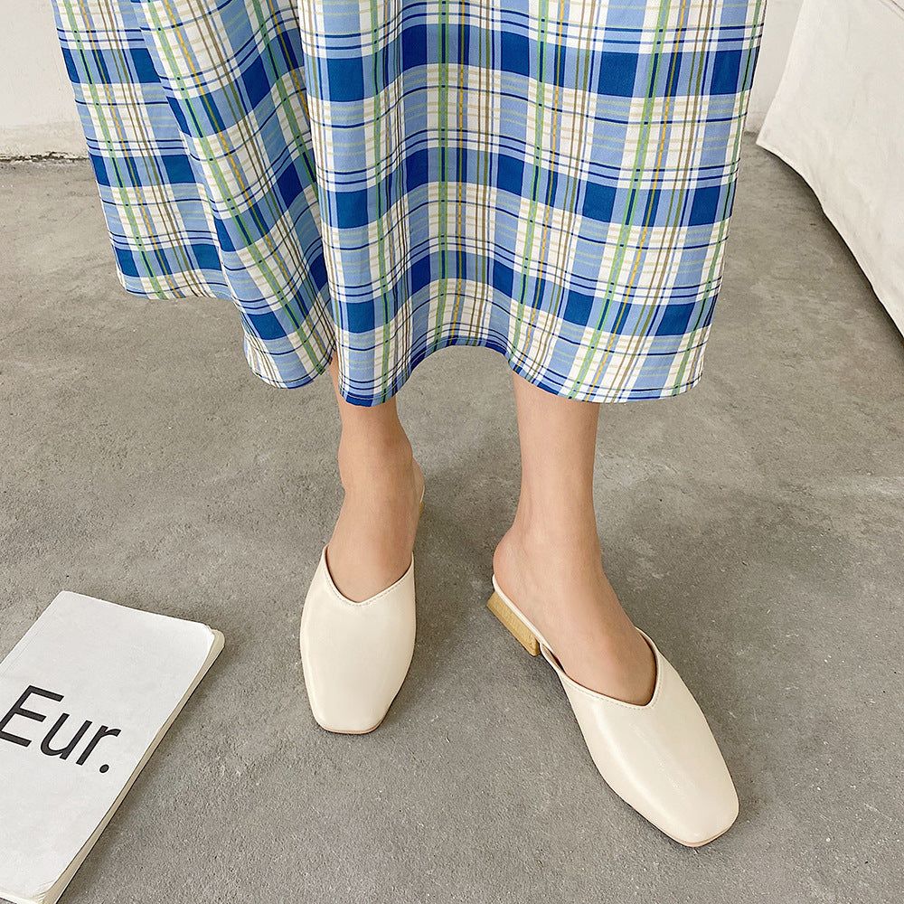 Tavi Square Toe Wooden Heel Slippers - Image 5