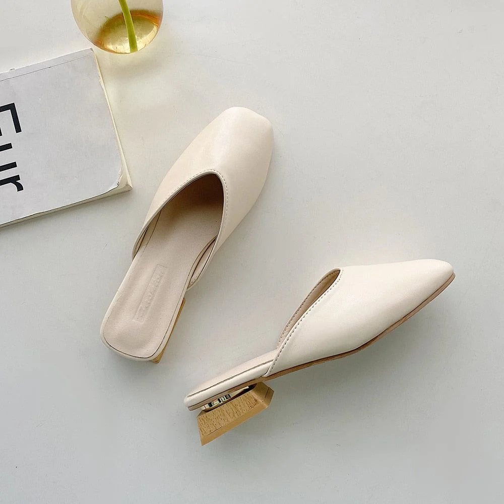 Tavi Square Toe Wooden Heel Slippers - Image 6