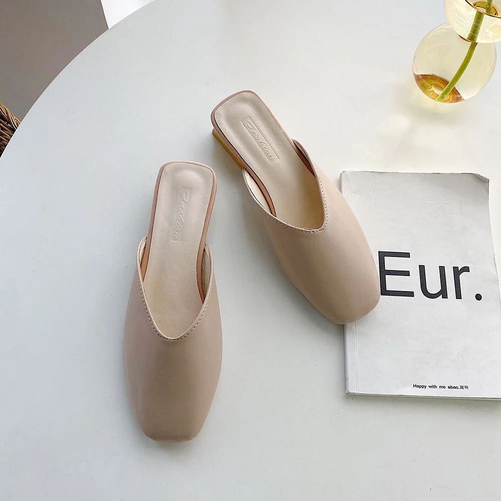Tavi Square Toe Wooden Heel Slippers - Image 7