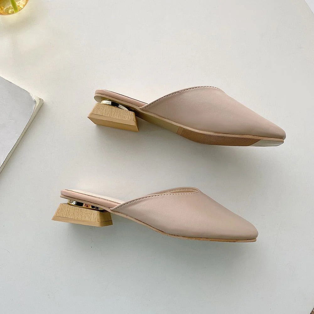 Tavi Square Toe Wooden Heel Slippers - Image 8
