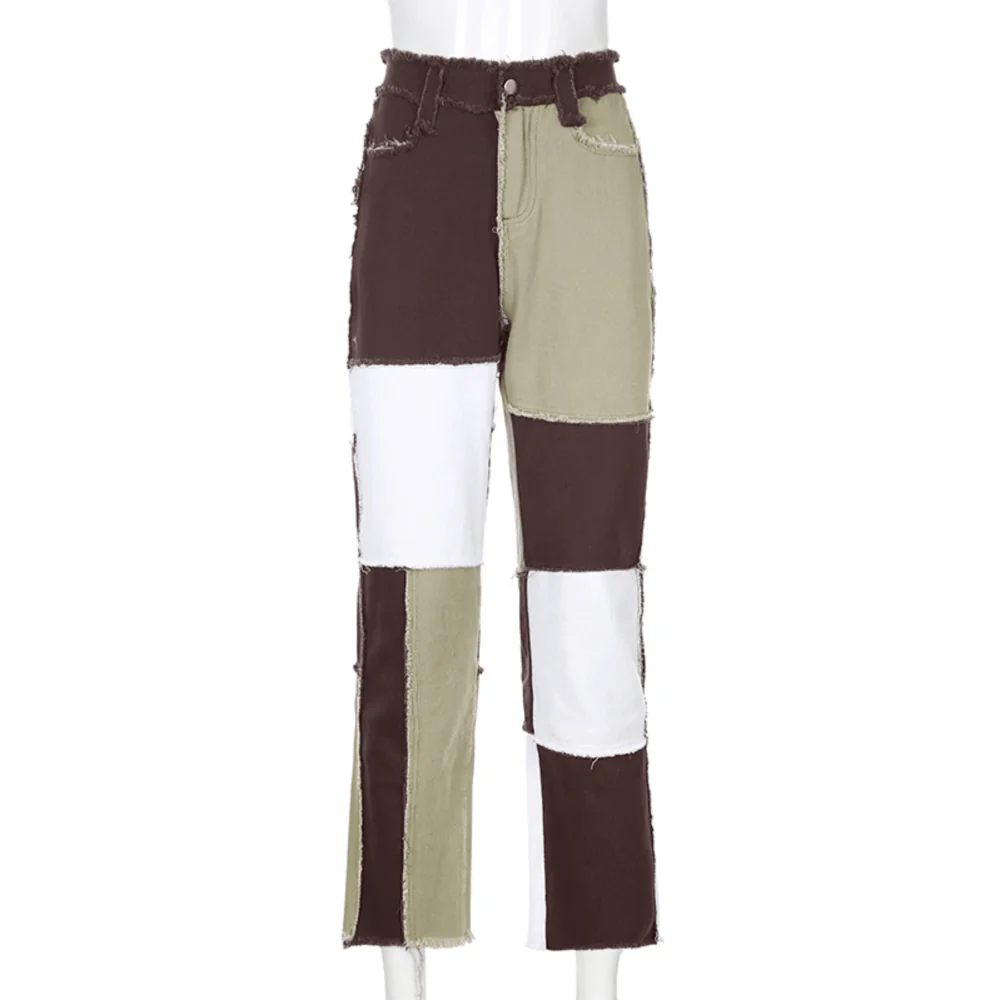 Thanks I Bought Patchwork High Waist Street Jeans - Image 15