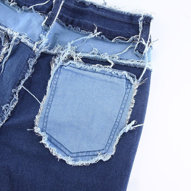 Thanks I Bought Patchwork High Waist Street Jeans - Image 18