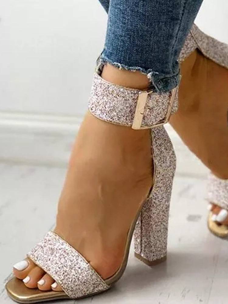 Thick Heel Ankle Strap Sandals - Image 9