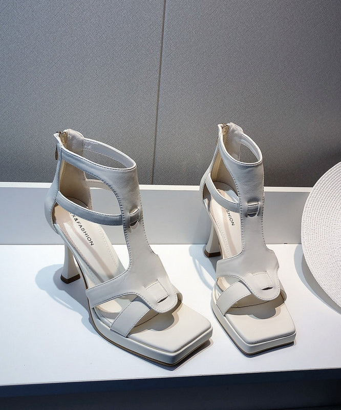 Toe Sandals Black Out High Heel Hollow Splicing Peep - Image 3