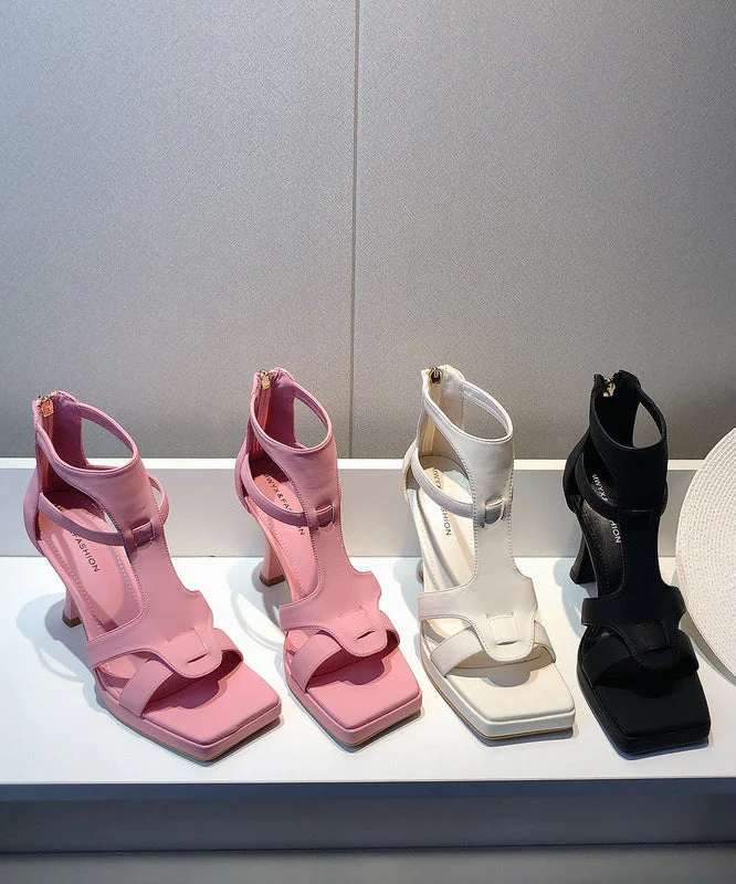 Toe Sandals Black Out High Heel Hollow Splicing Peep - Image 4