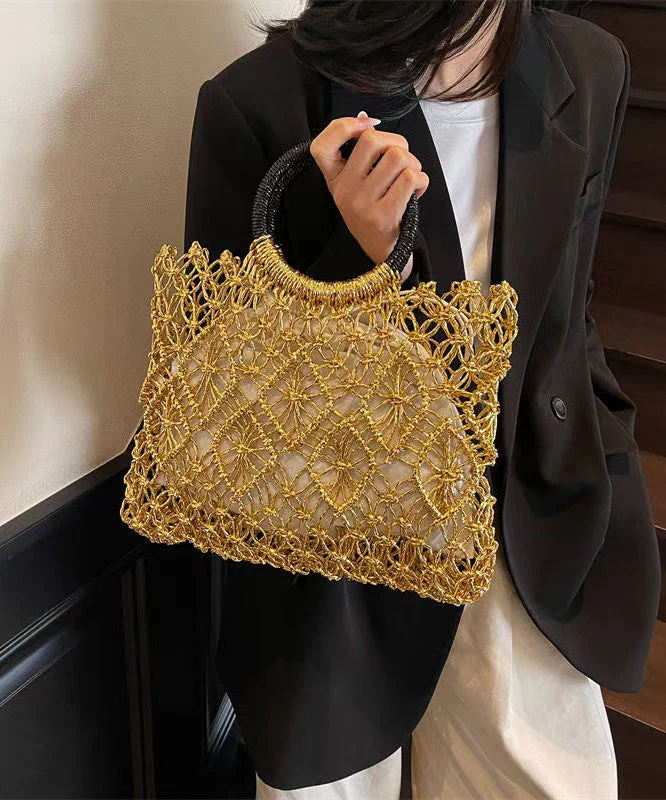 Tote Silver Hollow Bag Handmade Out Woven - Image 2