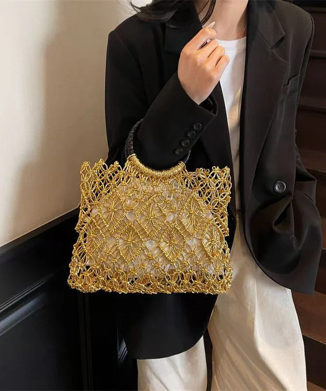 Tote Silver Hollow Bag Handmade Out Woven - Image 4