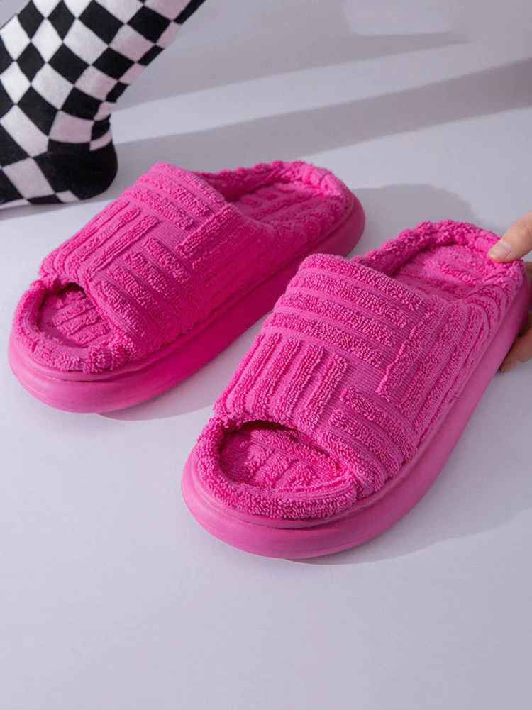 Towel Round Toe Platform Slides - Image 15