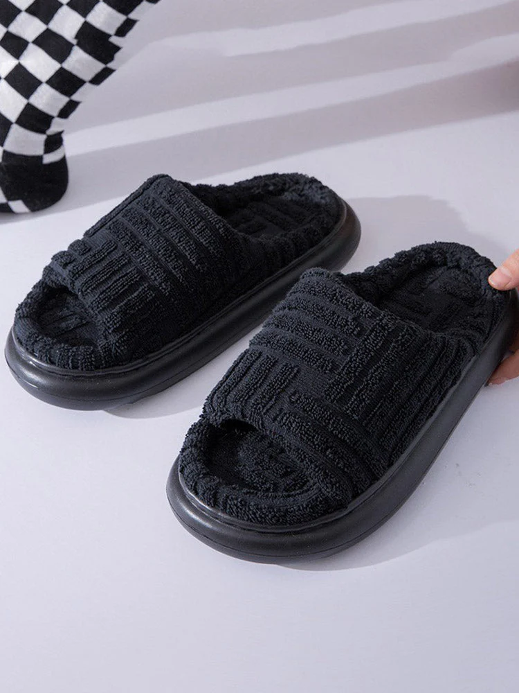 Towel Round Toe Platform Slides - Image 19