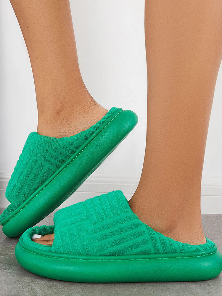 Towel Round Toe Platform Slides - Image 3
