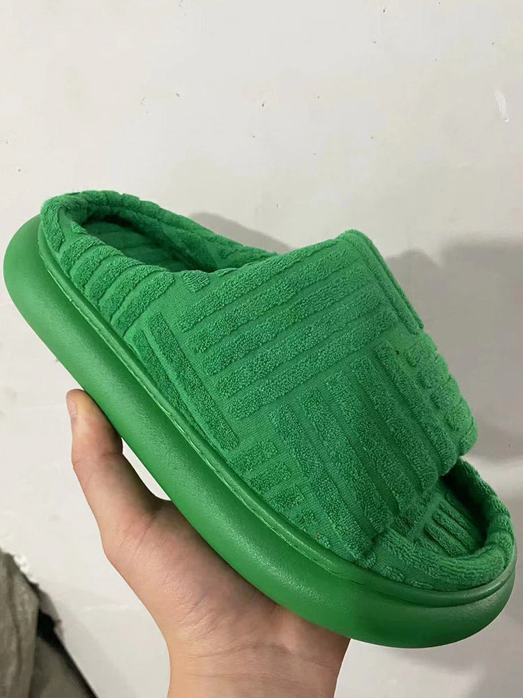 Towel Round Toe Platform Slides - Image 4