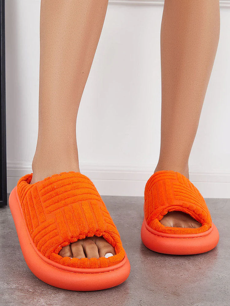 Towel Round Toe Platform Slides - Image 7