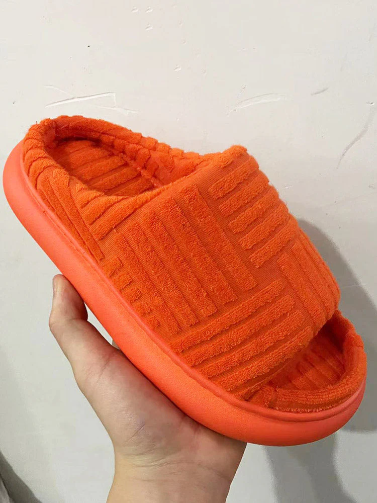 Towel Round Toe Platform Slides - Image 9