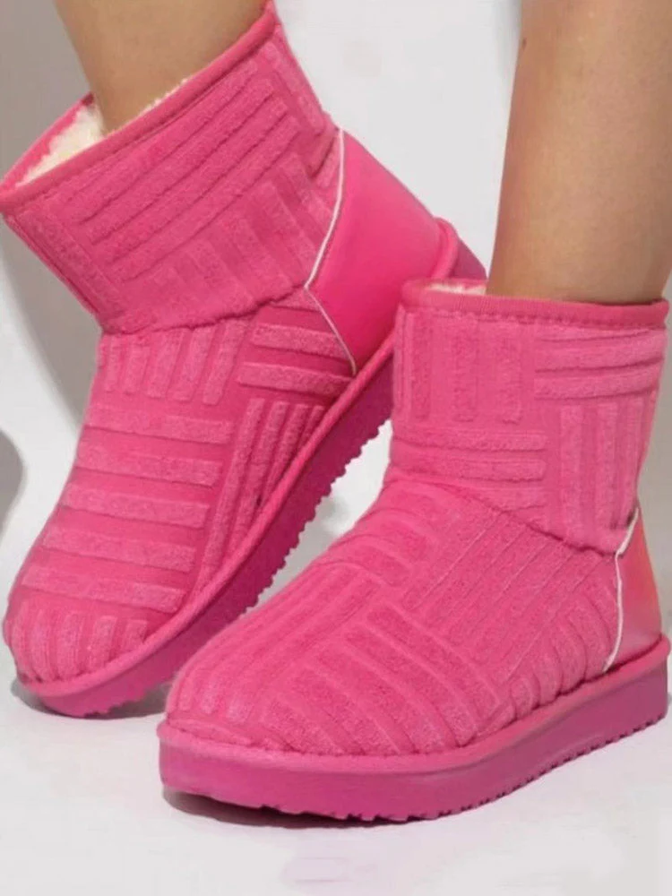 Towel Slip On Fluffy Snow Boots - Image 12