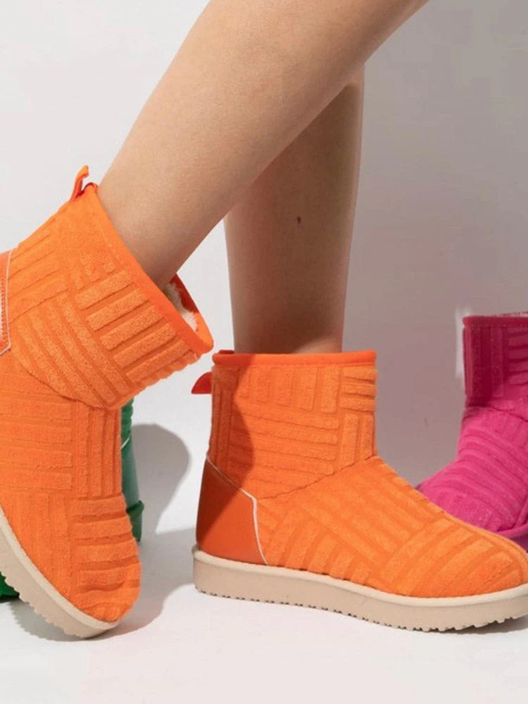 Towel Slip On Fluffy Snow Boots - Image 15