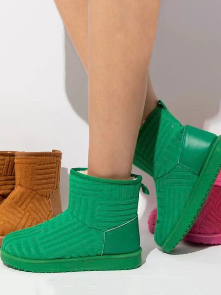 Towel Slip On Fluffy Snow Boots - Image 3