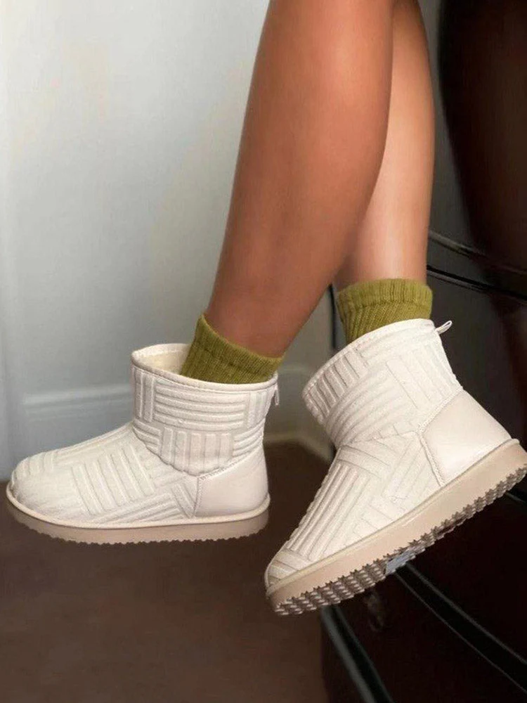 Towel Slip On Fluffy Snow Boots - Image 4