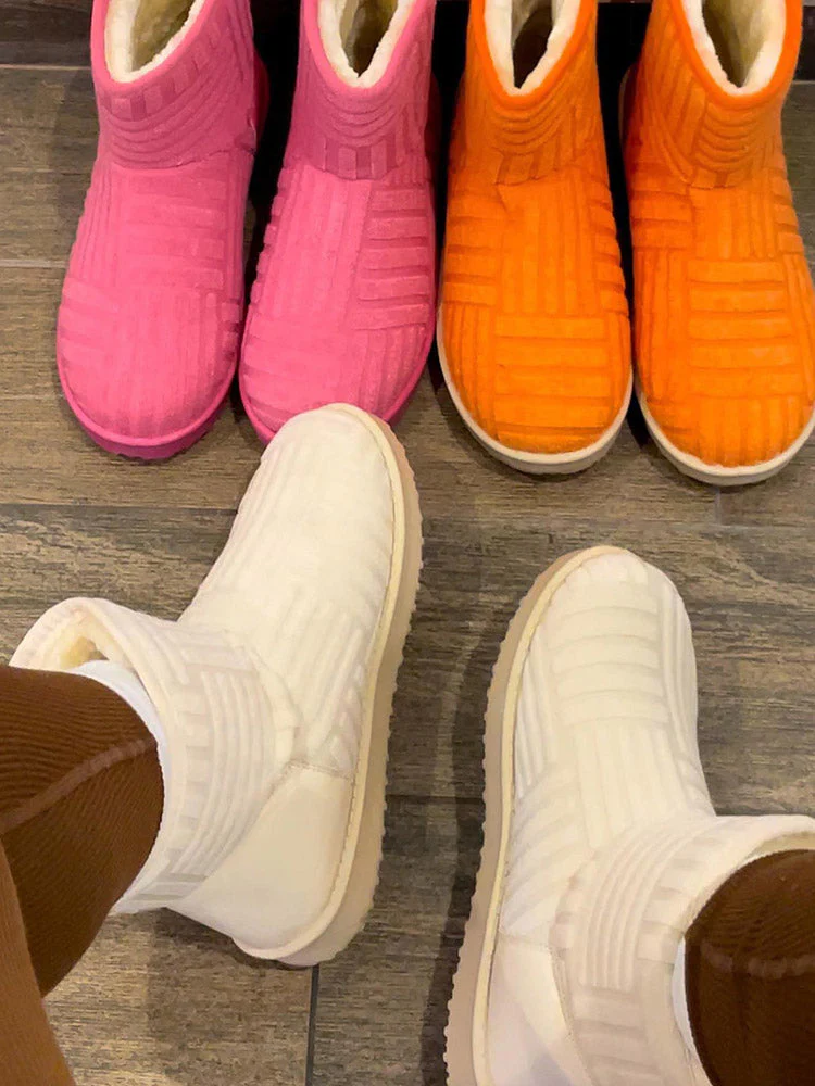 Towel Slip On Fluffy Snow Boots - Image 5