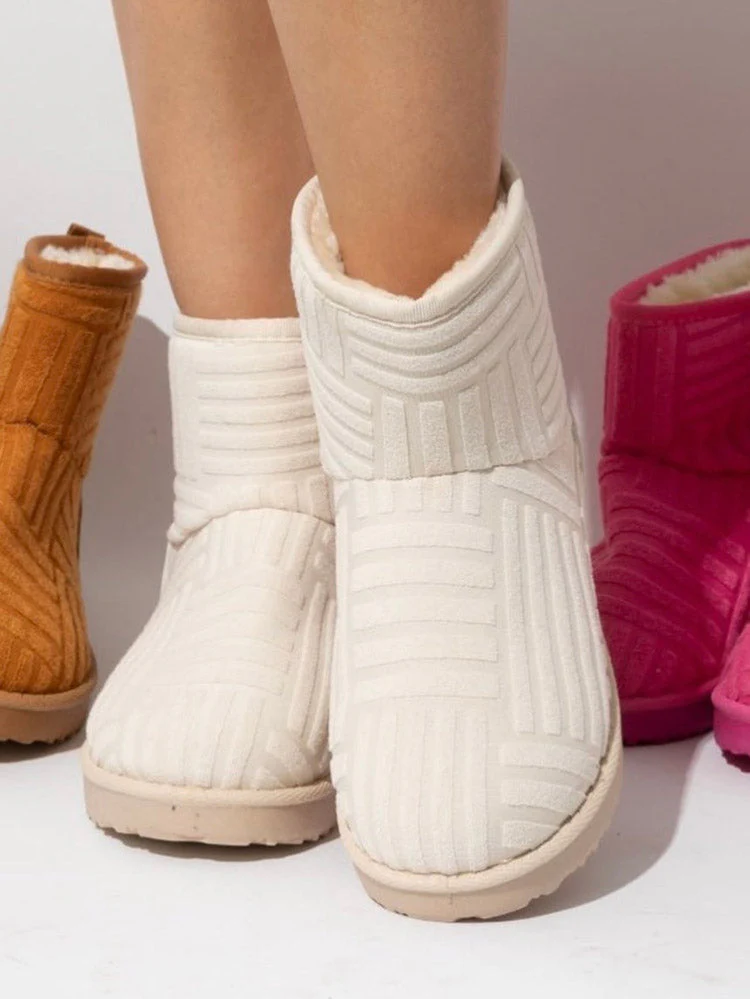 Towel Slip On Fluffy Snow Boots - Image 6