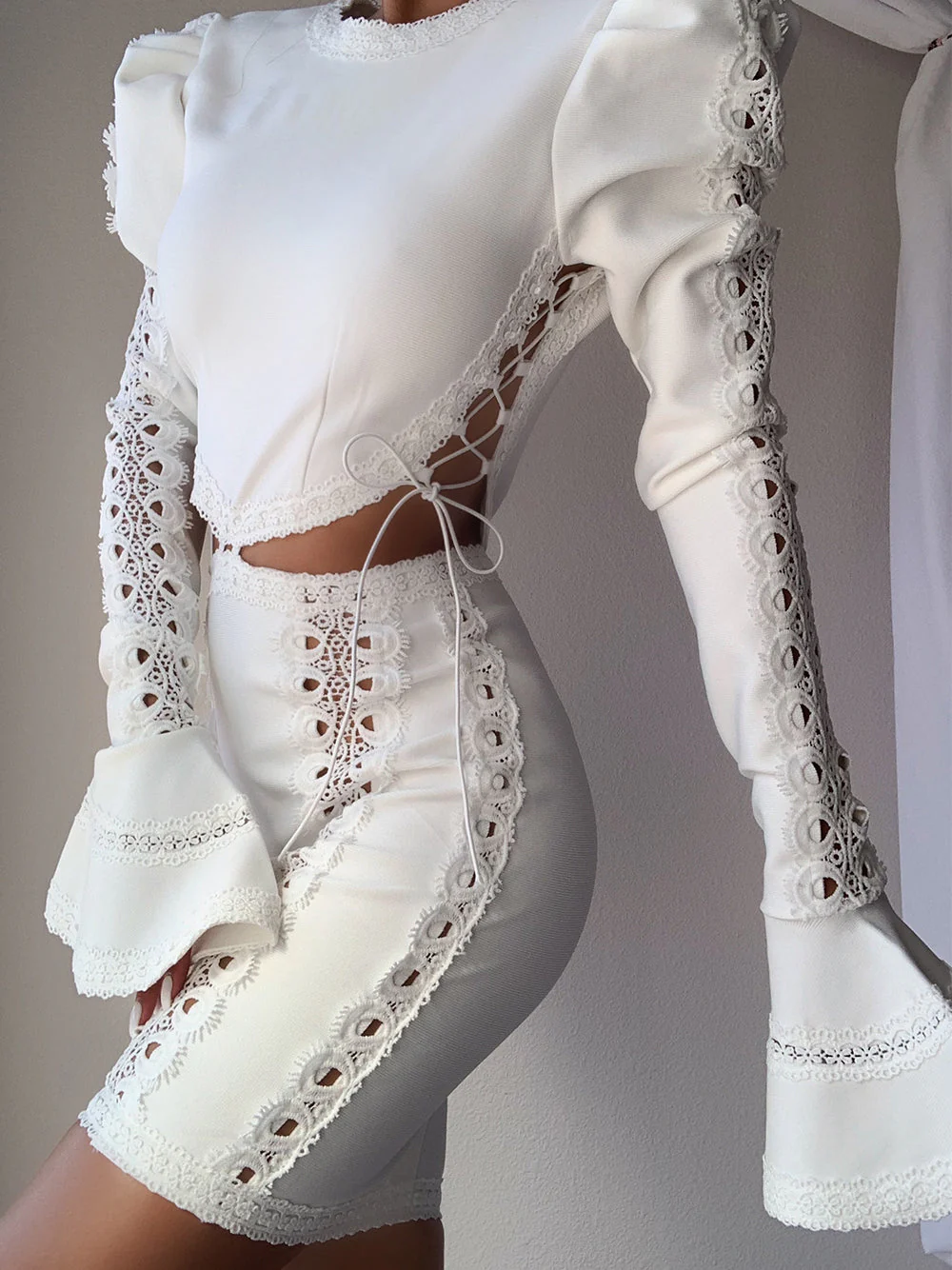 Two Piece Lace Skirt Set - Image 2