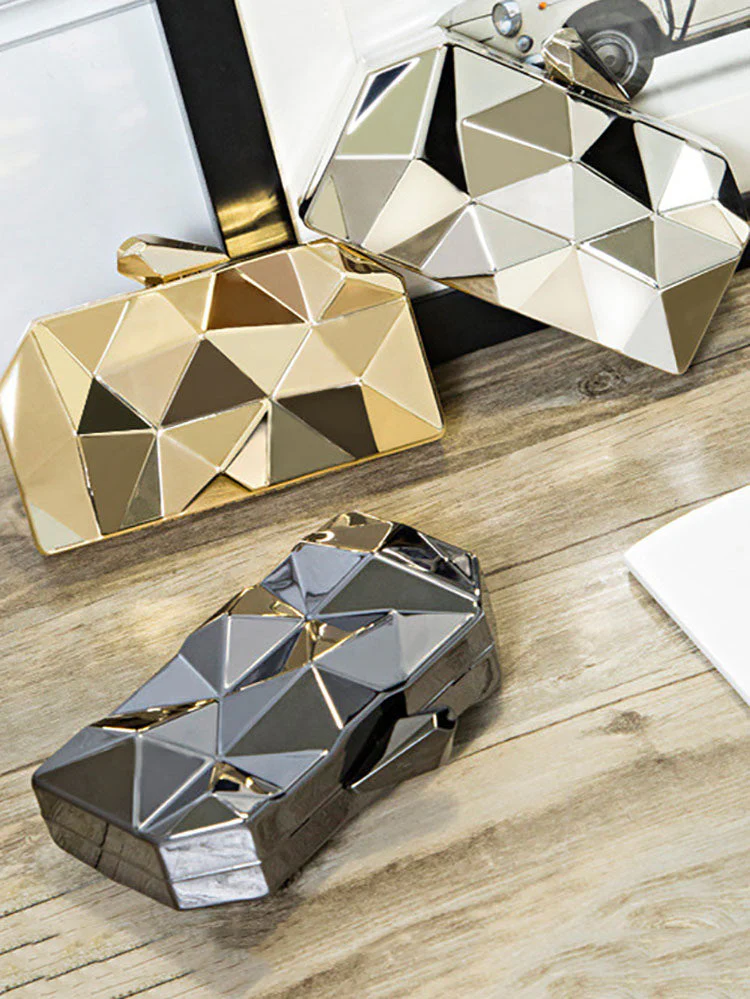 Uneven Metal Box Bag - Image 2