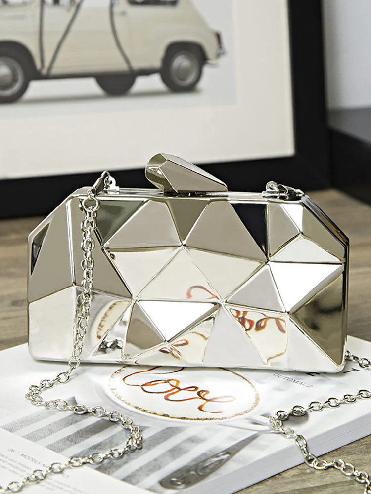 Uneven Metal Box Bag - Image 4