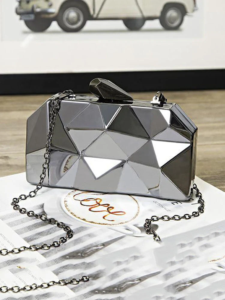 Uneven Metal Box Bag - Image 7