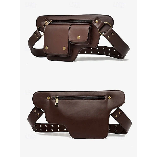 Utility Bag with Vintage Belt Leather Faux - Image 6