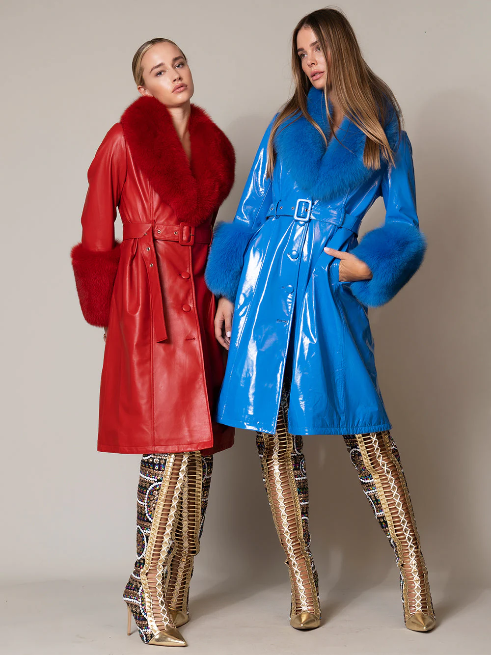 VANDAM Faux Fur Patent Leather Coat - Image 11