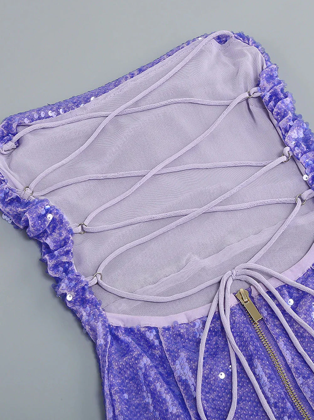 VESSAI Sequins Maxi Dress in Purple - Image 15
