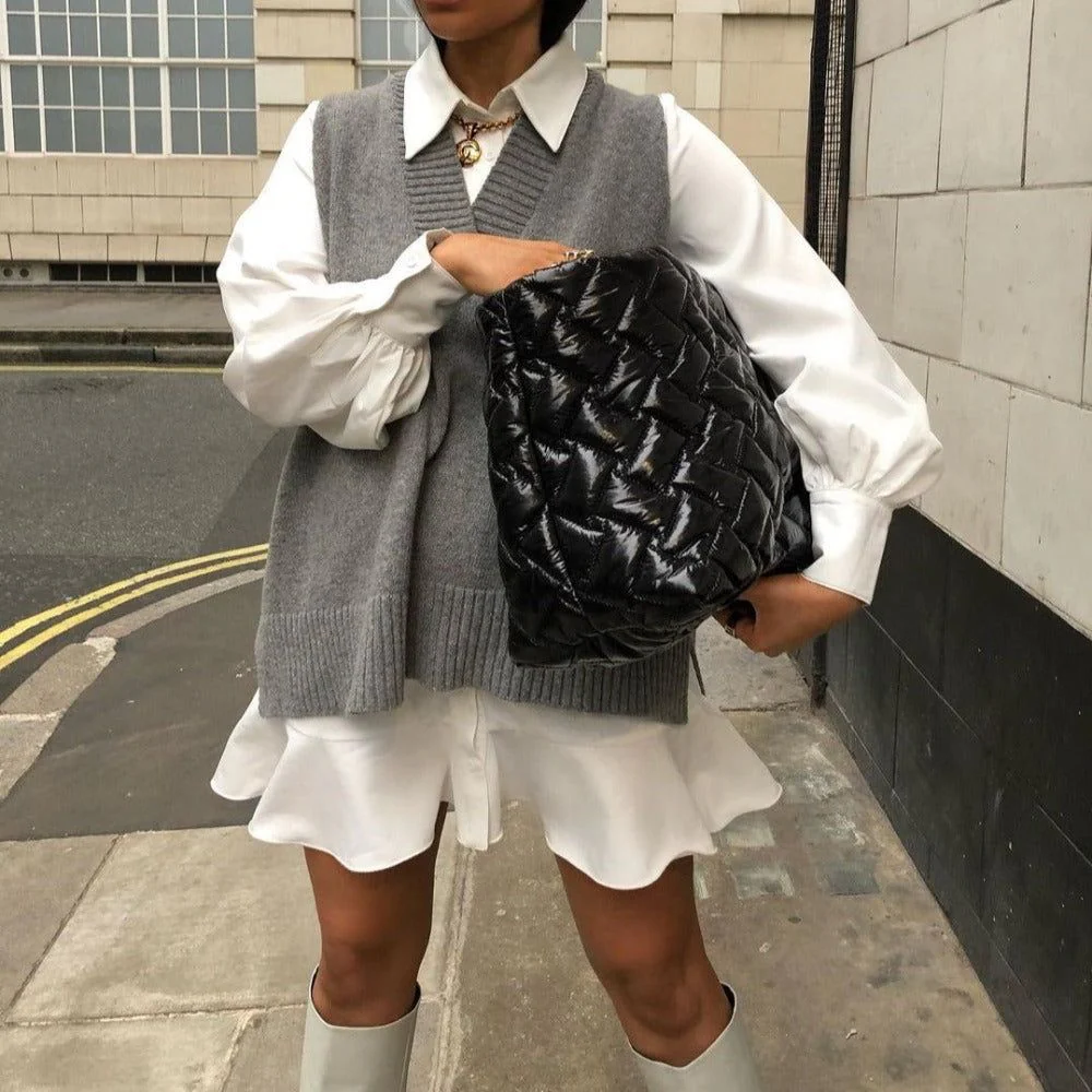 Vintage Queen Oversized Knitted Vest - Image 6