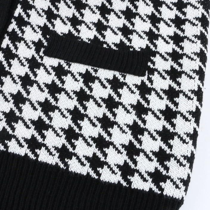 Voice My Style Houndstooth Pattern Button Cardigan - Image 6