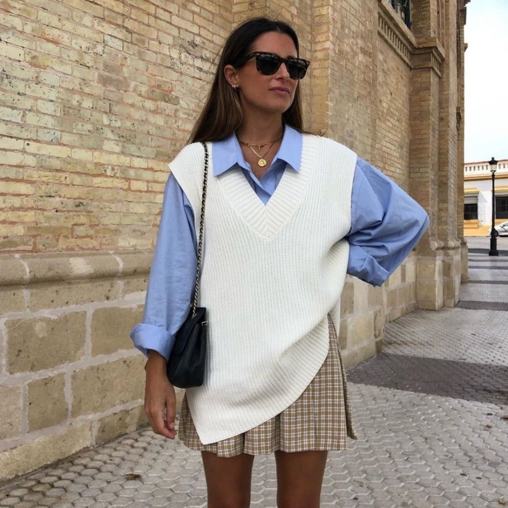 Wandering Knit Oversized Vest - Image 4