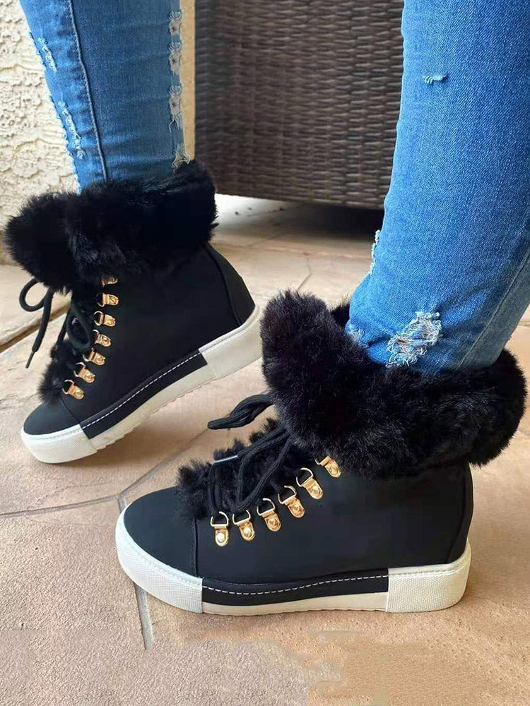 Warm Plush PU Leather Boots - Image 2