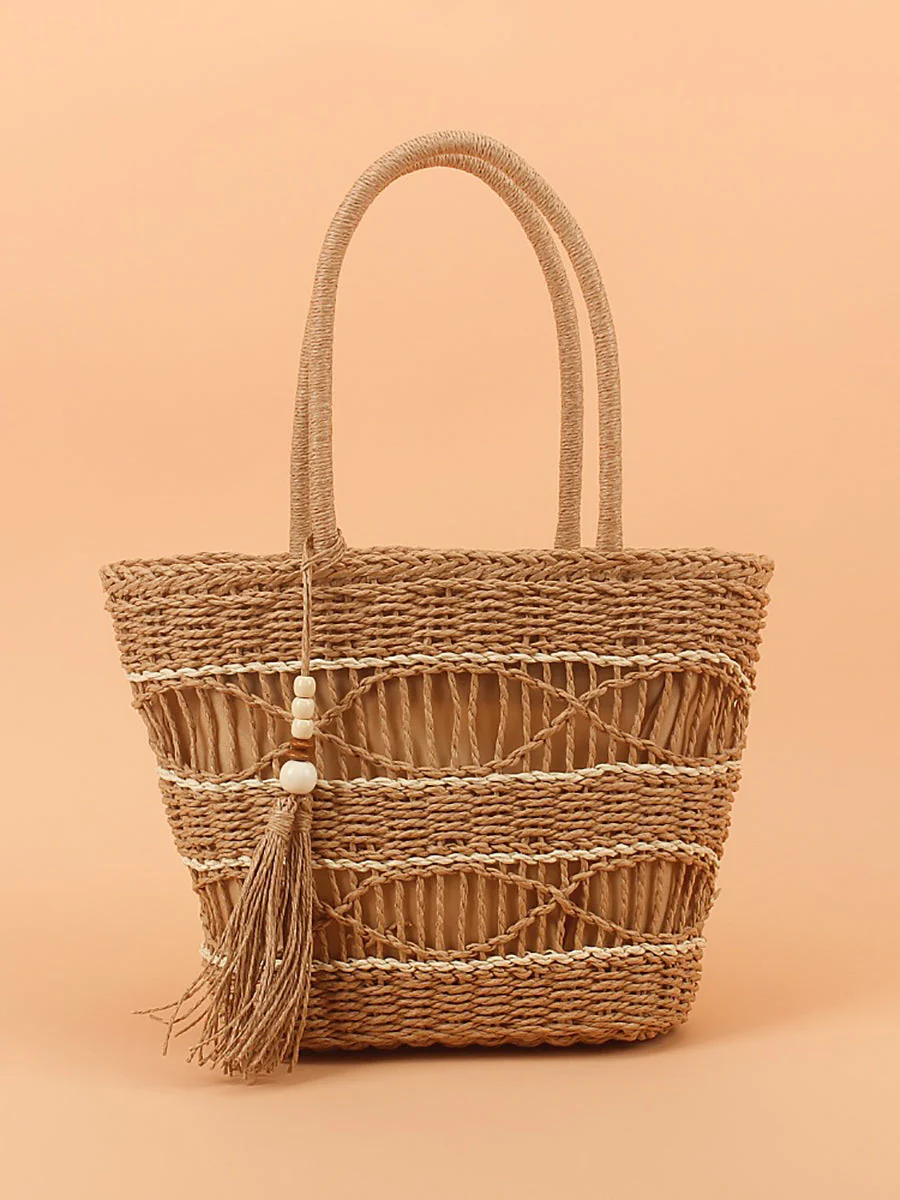 Weave Fashion Commuter Bag Straw Shoulder - Image 3