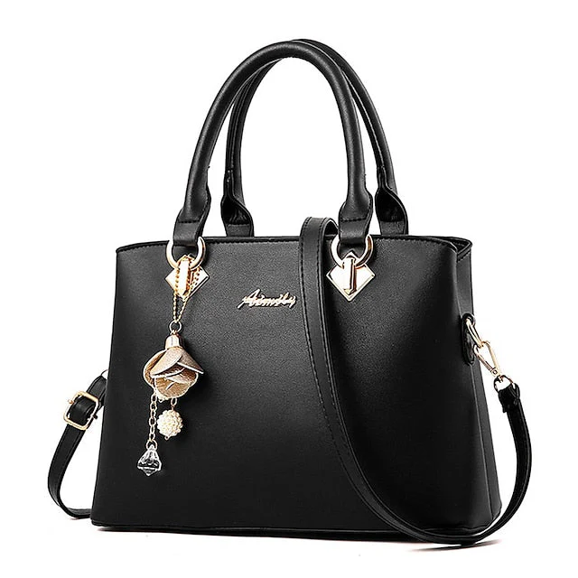 White Faux Handbag Gold with Elegant Leather - Image 2