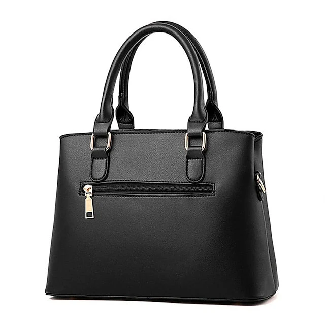White Faux Handbag Gold with Elegant Leather - Image 3