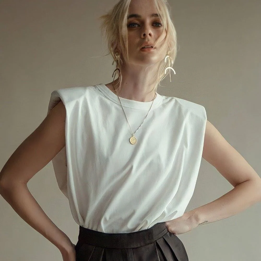 Who Loves You Padded Shoulder Top - Image 4