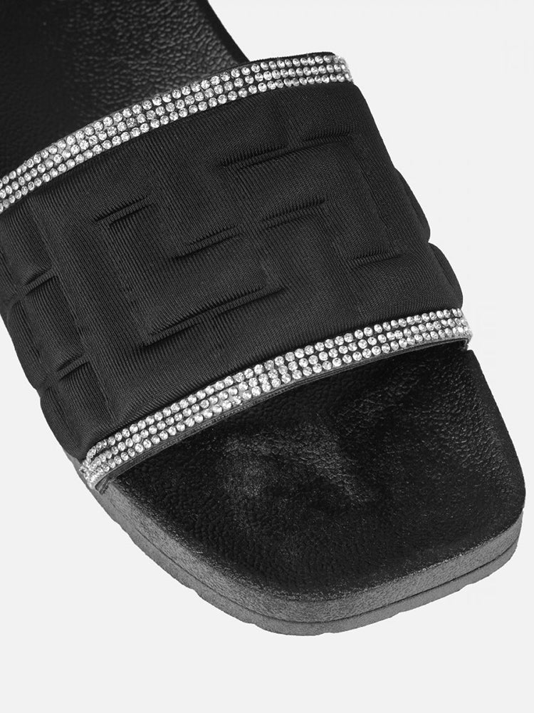 Wide Strap Rhinestone Sandals - Image 11