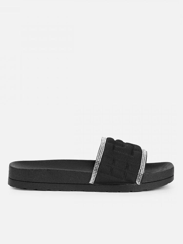 Wide Strap Rhinestone Sandals - Image 12