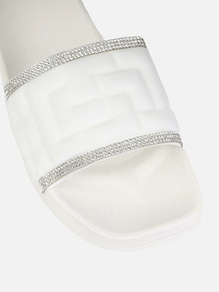 Wide Strap Rhinestone Sandals - Image 14